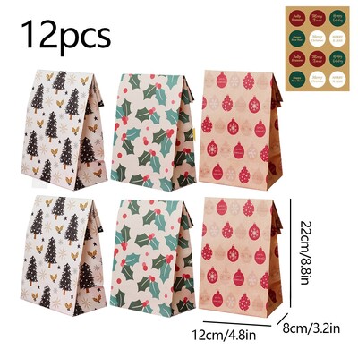 12db Új Papír Karácsonyi Papírtáska Gyerekek Barkácsolás Ajándéktáskák Parti dekoráció Otthoni Kiegészítők Csomagolótáska Újév