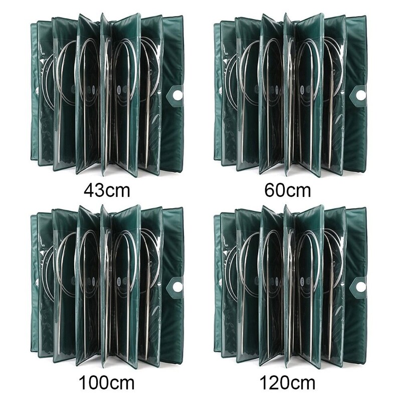 11 tk roostevabast terasest ümmargused kudumisvardad heegelnõela komplekt lõng kudumine isetegemise tööriist kotiga, pikkus 43/65/100/120 cm