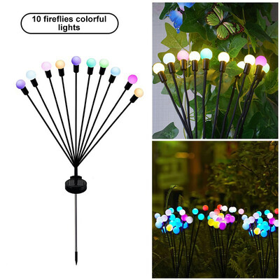 8/10LED solárne svetlo vonkajšia záhradná dekorácia krajinné svetlá ohňostroj svetluška trávnikové lampy vidiecky dom balkón dekoračná lampa