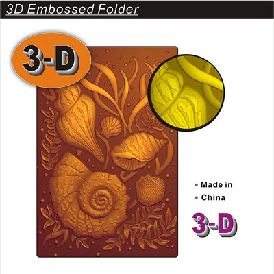 3D reljefiniai aplankai, tokie kaip kriauklės, snaigės, mini botanikos sodai, lapai, rožės, bijūnai, žali lapai, graži tėkmė