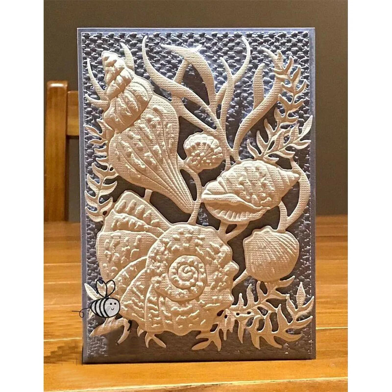 3D reljefiniai aplankai, tokie kaip kriauklės, snaigės, mini botanikos sodai, lapai, rožės, bijūnai, žali lapai, graži tėkmė