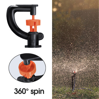 5PCS 360° Refraction Nozzle Garden Irrigation Micro Rotor Sprinklers with Stake Watering Accessories for 4/7mm Hose