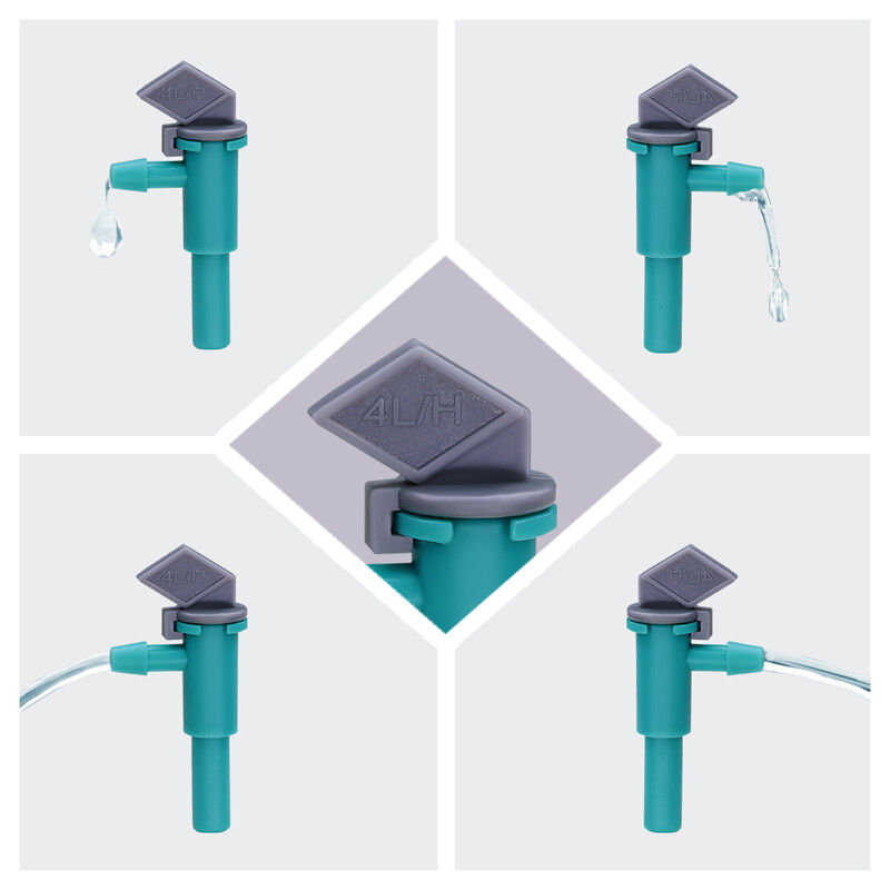 20 ks 4l/h OD-6,0 mm až 1/4'' kvapkadlo na vodu s ventilom záhradné bonsajové mikro kvapkacie trysky pre zavlažovacie postrekovače s hadicou 4/7 mm