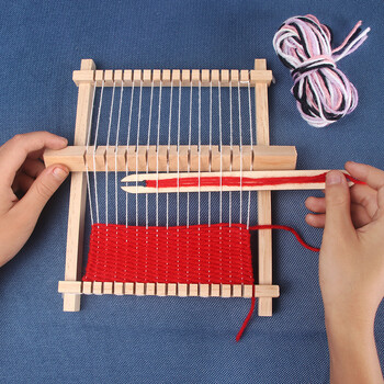 DIY Mini Loom Υλικό Πακέτο Πλεκτομηχανή μαλλί Παιδικά δημιουργικά παιχνίδια Χειροποίητα δώρα Εργαλεία πλεξίματος Ξύλινα