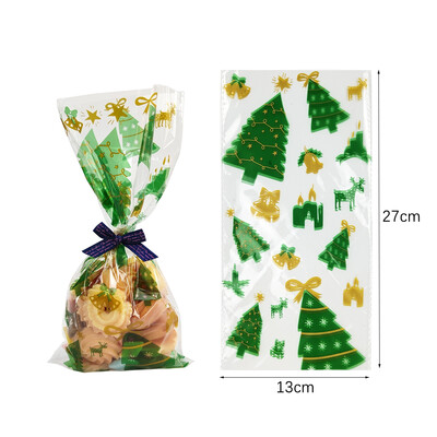 50 ks vianočných cukrovinkových vrecúšok Santa Claus Snehuliak Elk Cookie Priehľadné baliace vrecko Vianočný darček DIY Vianočná párty dekorácia Nový rok