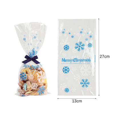 50 ks vianočných cukrovinkových vrecúšok Santa Claus Snehuliak Elk Cookie Priehľadné baliace vrecko Vianočný darček DIY Vianočná párty dekorácia Nový rok