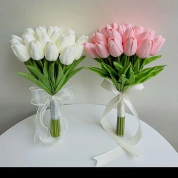 1/3/5 ΤΕΜ. Tulips Artificial Flowers Real Touch Flowers Μπουκέτο τουλίπας Διακόσμηση Fake Tulips Flower για στολισμούς γάμου σπιτιού