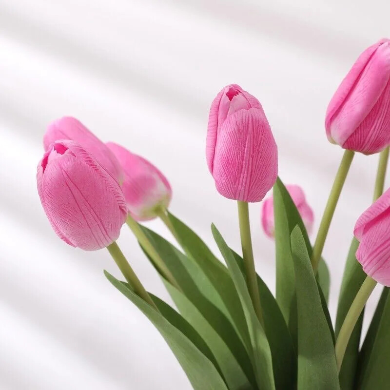 1/3/5 DB Tulipánok Művirágok Valódi érintésű virágok Tulipán csokor dekoráció Hamis tulipán virág otthoni esküvői dekorációhoz