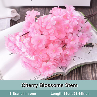 55 cm Umjetna grana trešnjinog cvijeta Grana svilenog cvijeta sakure Dekoracija vjenčanog luka Unutarnji cvijet