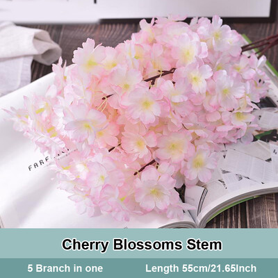 55 cm Umjetna grana trešnjinog cvijeta Grana svilenog cvijeta sakure Dekoracija vjenčanog luka Unutarnji cvijet