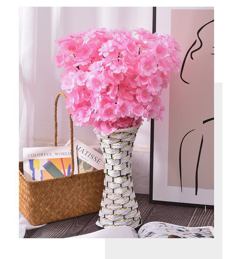 55 cm Umjetna grana trešnjinog cvijeta Grana svilenog cvijeta sakure Dekoracija vjenčanog luka Unutarnji cvijet