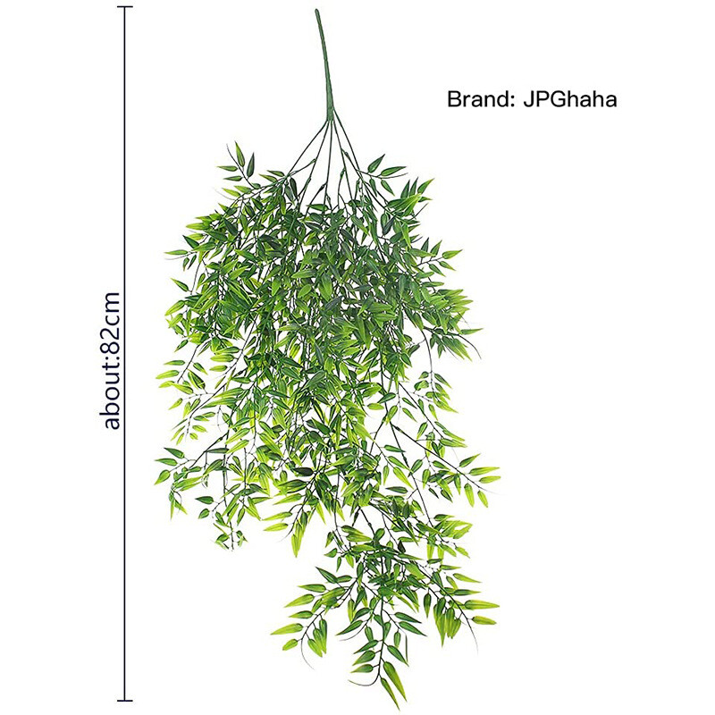 80 cm-es művirág bambusz levél rattan hamis zöld levél szőlő otthon kültéri dekoráció függő növény esküvői dekoráció