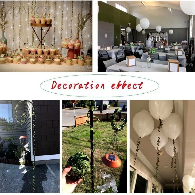 10 metrų šilko lapo formos rankų darbo dirbtiniai žali lapai vestuvių dekoravimui „pasidaryk pats“ vainikas, dovana „Scrapbooking“ amatai netikra gėlė