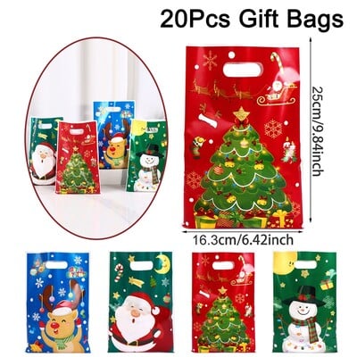 50 kom Božićne vrećice slatkiša Djeda Mraza Vrećice za kolačiće Božićne poslastice za 2024. Božić Zimski praznici Pokloni za zabavu Nova godina 2025.