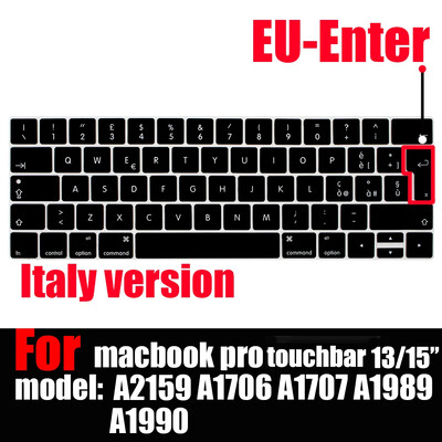 Κάλυμμα πληκτρολογίου για MacBook Pro με Touch Bar 13&15 2016-2019 Μοντέλο: A2159, A1989, A1990, A1706, A1707), Προστατευτικό δέρματος σιλικόνης