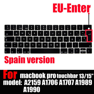 Κάλυμμα πληκτρολογίου για MacBook Pro με Touch Bar 13&15 2016-2019 Μοντέλο: A2159, A1989, A1990, A1706, A1707), Προστατευτικό δέρματος σιλικόνης