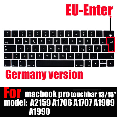 Κάλυμμα πληκτρολογίου για MacBook Pro με Touch Bar 13&15 2016-2019 Μοντέλο: A2159, A1989, A1990, A1706, A1707), Προστατευτικό δέρματος σιλικόνης