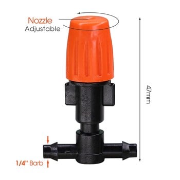 20PCS Garden 7,5-10L/H Orange Adjustable Misting Nozzle Greenhouse Lawn Spray Watering Sprinkler Atomizer Dripper for 4/7mm Hose