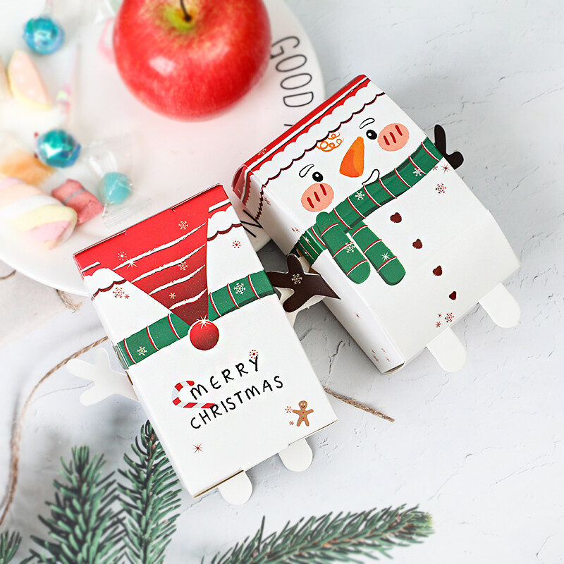 5 ks Vianočné snehuliak Santa Claus tvar cukríkov sušienky kocky krabice DIY torta darčekové balenie krabice dodávka vianočné novoročné párty dekorácie