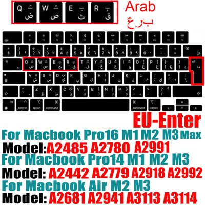 Kompatibilný kryt s klávesnicou pre MacBook Air 13,6 m2 2022 A2681/2021 2023 MacBook Pro 14 16 M1 A2442 A2485 A2779 A2780 s dotykovým ID