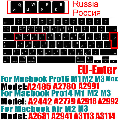 Kompatibilný kryt s klávesnicou pre MacBook Air 13,6 m2 2022 A2681/2021 2023 MacBook Pro 14 16 M1 A2442 A2485 A2779 A2780 s dotykovým ID