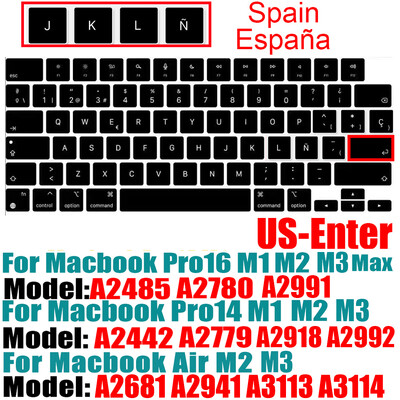 Kompatibilný kryt s klávesnicou pre MacBook Air 13,6 m2 2022 A2681/2021 2023 MacBook Pro 14 16 M1 A2442 A2485 A2779 A2780 s dotykovým ID
