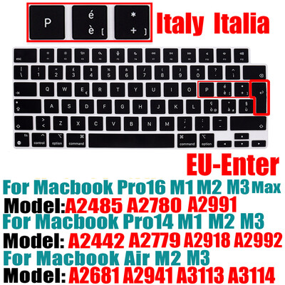 Kompatibilný kryt s klávesnicou pre MacBook Air 13,6 m2 2022 A2681/2021 2023 MacBook Pro 14 16 M1 A2442 A2485 A2779 A2780 s dotykovým ID