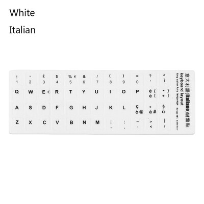 Vízálló Orosz Angol Francia Spanyol Német Arab Billentyűzet matricák Laptop PC-hez Szabványos betűkiosztású billentyűzetborítók