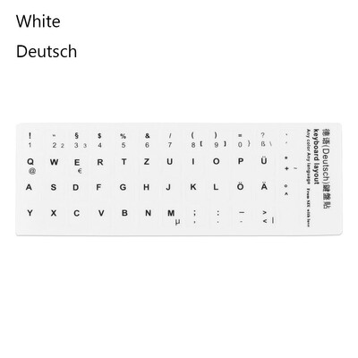 Vízálló Orosz Angol Francia Spanyol Német Arab Billentyűzet matricák Laptop PC-hez Szabványos betűkiosztású billentyűzetborítók