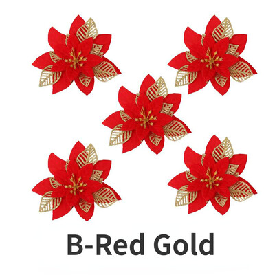 5 komada svjetlucavog umjetnog cvijeća Božićno ukrasno cvijeće DIY viseći ukrasi za božićno drvce Dekoracija božićne novogodišnje zabave