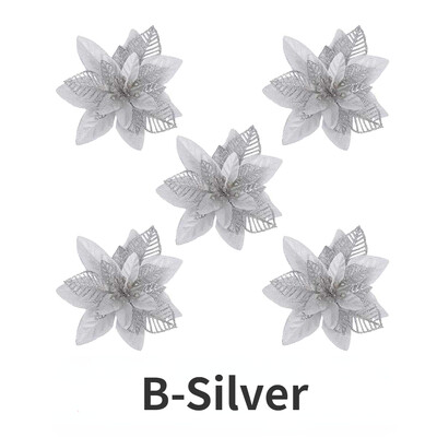 5 komada svjetlucavog umjetnog cvijeća Božićno ukrasno cvijeće DIY viseći ukrasi za božićno drvce Dekoracija božićne novogodišnje zabave