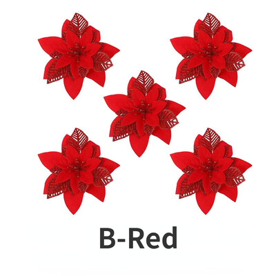 5 komada svjetlucavog umjetnog cvijeća Božićno ukrasno cvijeće DIY viseći ukrasi za božićno drvce Dekoracija božićne novogodišnje zabave