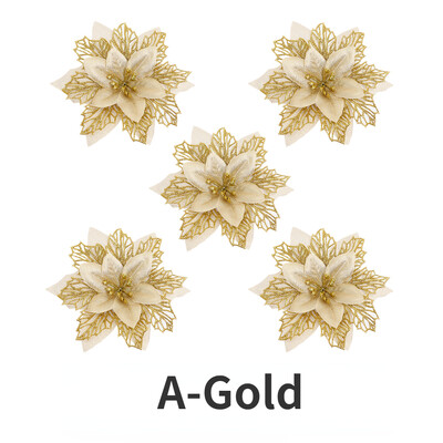 5 komada svjetlucavog umjetnog cvijeća Božićno ukrasno cvijeće DIY viseći ukrasi za božićno drvce Dekoracija božićne novogodišnje zabave