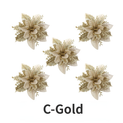 5 komada svjetlucavog umjetnog cvijeća Božićno ukrasno cvijeće DIY viseći ukrasi za božićno drvce Dekoracija božićne novogodišnje zabave