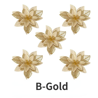 5 komada svjetlucavog umjetnog cvijeća Božićno ukrasno cvijeće DIY viseći ukrasi za božićno drvce Dekoracija božićne novogodišnje zabave