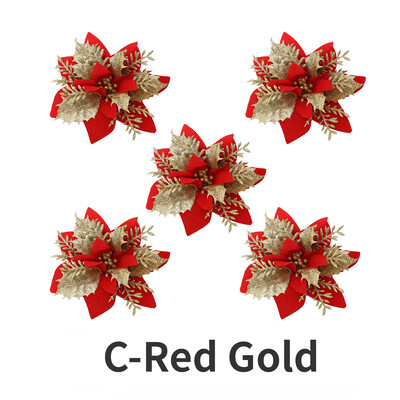 5 komada svjetlucavog umjetnog cvijeća Božićno ukrasno cvijeće DIY viseći ukrasi za božićno drvce Dekoracija božićne novogodišnje zabave