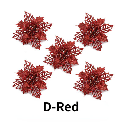 5 komada svjetlucavog umjetnog cvijeća Božićno ukrasno cvijeće DIY viseći ukrasi za božićno drvce Dekoracija božićne novogodišnje zabave