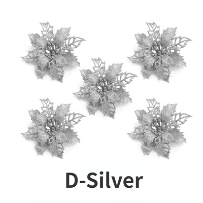 5 komada svjetlucavog umjetnog cvijeća Božićno ukrasno cvijeće DIY viseći ukrasi za božićno drvce Dekoracija božićne novogodišnje zabave