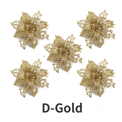 5 komada svjetlucavog umjetnog cvijeća Božićno ukrasno cvijeće DIY viseći ukrasi za božićno drvce Dekoracija božićne novogodišnje zabave