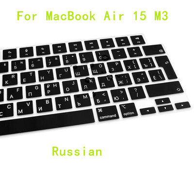 Krievu silikona tastatūras vāciņš priekš MacBook Air 15 M3 A3114 M2 A2941/ MacBook Air 13 M3 A3113 M2 A2681/ Mac Pro 14 M3 M2 M1