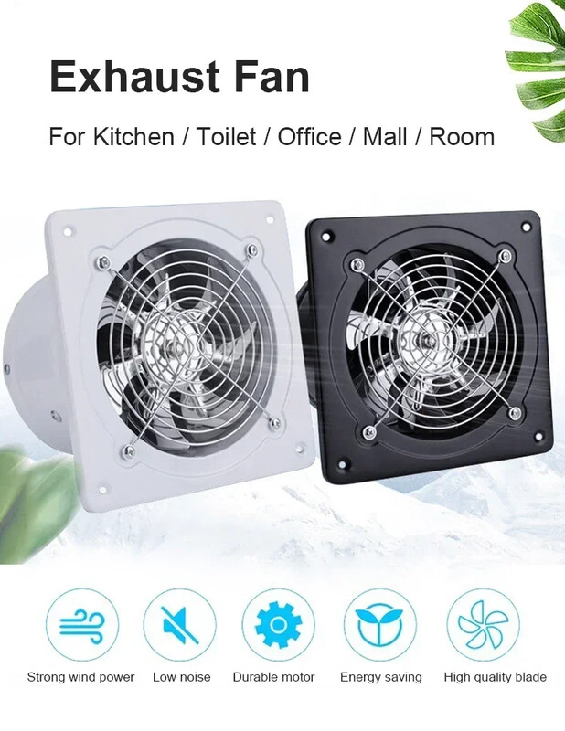 220V 4/6 inch Ventilator de evacuare de mare viteză Ventilator de aer de uz casnic Ventilator de evacuare silențios de tavan pentru baie de bucătărie Rezistență la coroziune