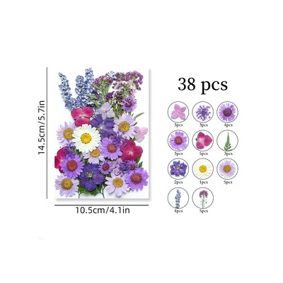 1 maisiņš, kaltēti ziedi, presēti ziedi, uzlīmes tālruņa korpusam, rotaslietas, amatniecība, nagu māksla