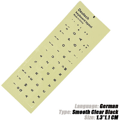 SR Clear Smooth naljepnice za tipkovnicu Letter 6 Jezik Ruski Njemački Španjolska Italija Engleski Japan za opremu za prijenosna računala