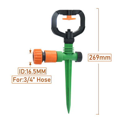 360 fokos kerti fűlocsoló 1/2 hüvelykes szálszóró fúvóka, automatikus öntözés, fúvóka támogatással