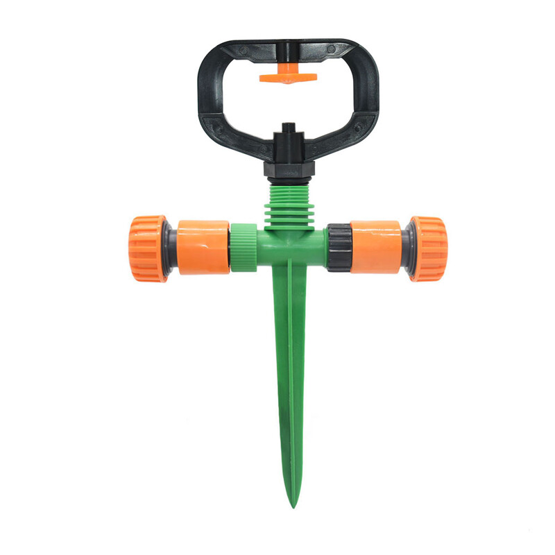 360 fokos kerti fűlocsoló 1/2 hüvelykes szálszóró fúvóka, automatikus öntözés, fúvóka támogatással