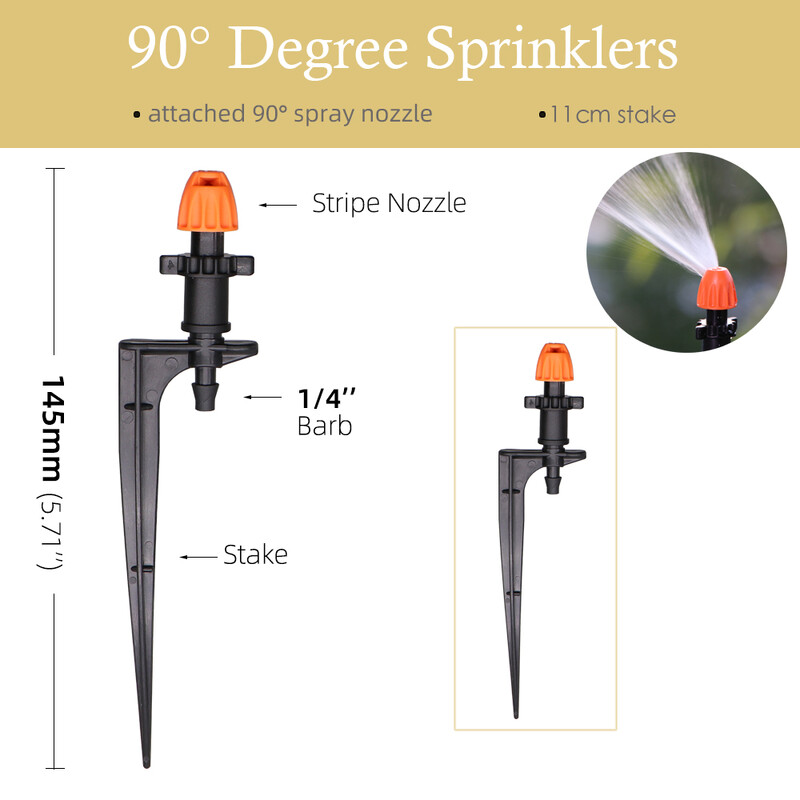 18-тип пръскащи пръскачки 90°/180°/360°/лентови дюзи 11cm колове 1/4'' шип 5.0 винтови конектори напояване на градински оранжерии