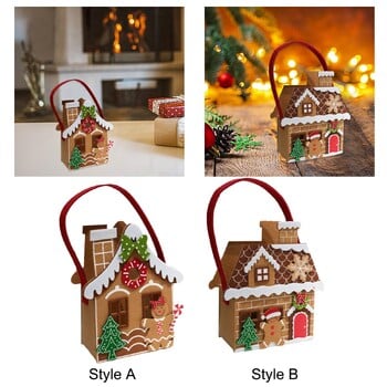 Τσάντα τσόχα μελόψωμο House Holiday Cute Party Favors Παιδική χριστουγεννιάτικη τσάντα δώρου