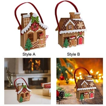 Τσάντα τσόχα μελόψωμο House Holiday Cute Party Favors Παιδική χριστουγεννιάτικη τσάντα δώρου