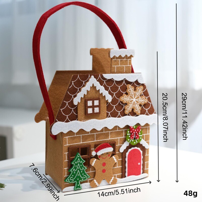 Nemez mézeskalács házi táska Ünnepi aranyos partikívánság gyerekeknek karácsonyi ajándéktáska