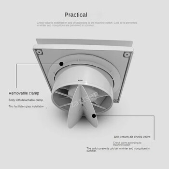 4 ιντσών υψηλής ταχύτητας ανεμιστήρας εξάτμισης Τουαλέτα Κουζίνα Μπάνιο Κρεμαστό Παράθυρο Επιτοίχιας Εξαγωγέας Αναπνευστήρα με Τηλεχειριστήριο
